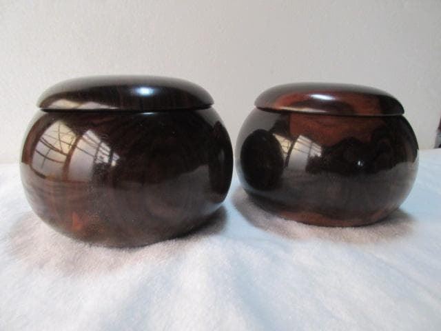黒檀碁笥　直径１５０mm　未使用品