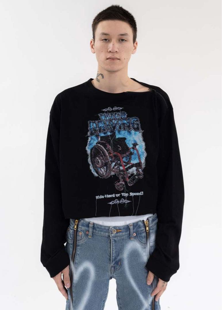 doublet オフショルダー刺繍ロングスリーブT Lサイズ 定価30,800円