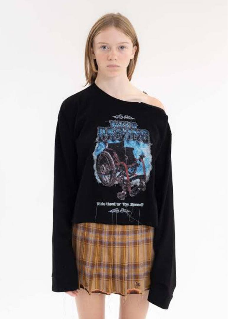doublet オフショルダー刺繍ロングスリーブT Lサイズ 定価30,800円
