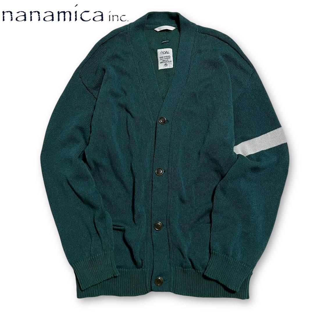 美品　nanamica ナナミカ レタードニットカーディガン アウター　ブルゾン