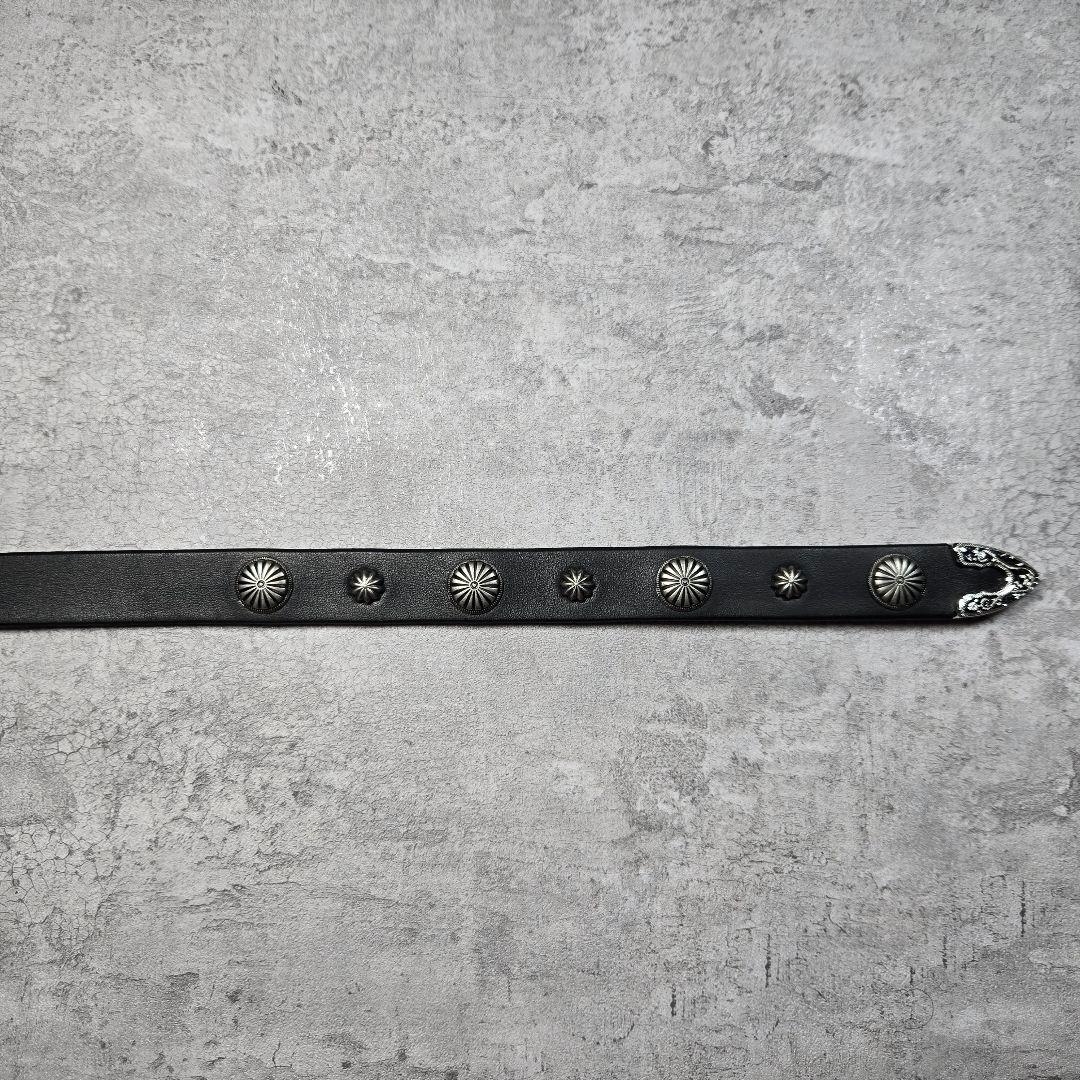 スタッズ　レザー　ナロー　ベルト　ハンドメイド　belaan-89
