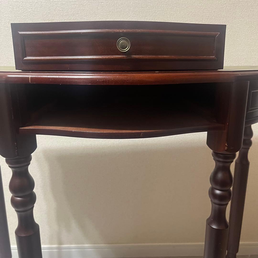 希少　イギリス　英国　アンティーク　ハーフムーンテーブル　コンソールテーブル