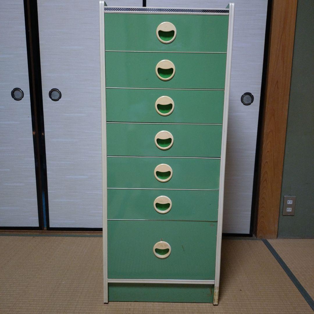 昭和時代 レトロ家具 チェスト 引き出し グリーン