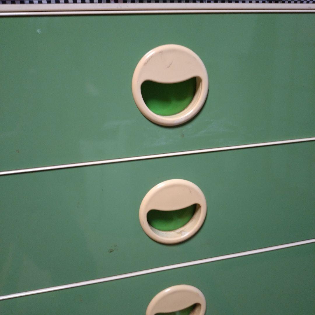 昭和時代 レトロ家具 チェスト 引き出し グリーン