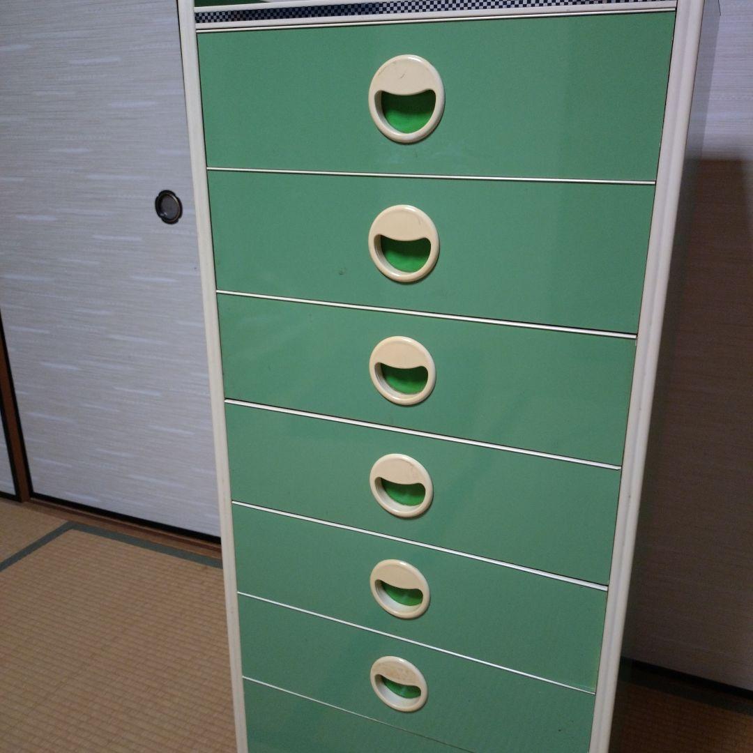 昭和時代 レトロ家具 チェスト 引き出し グリーン