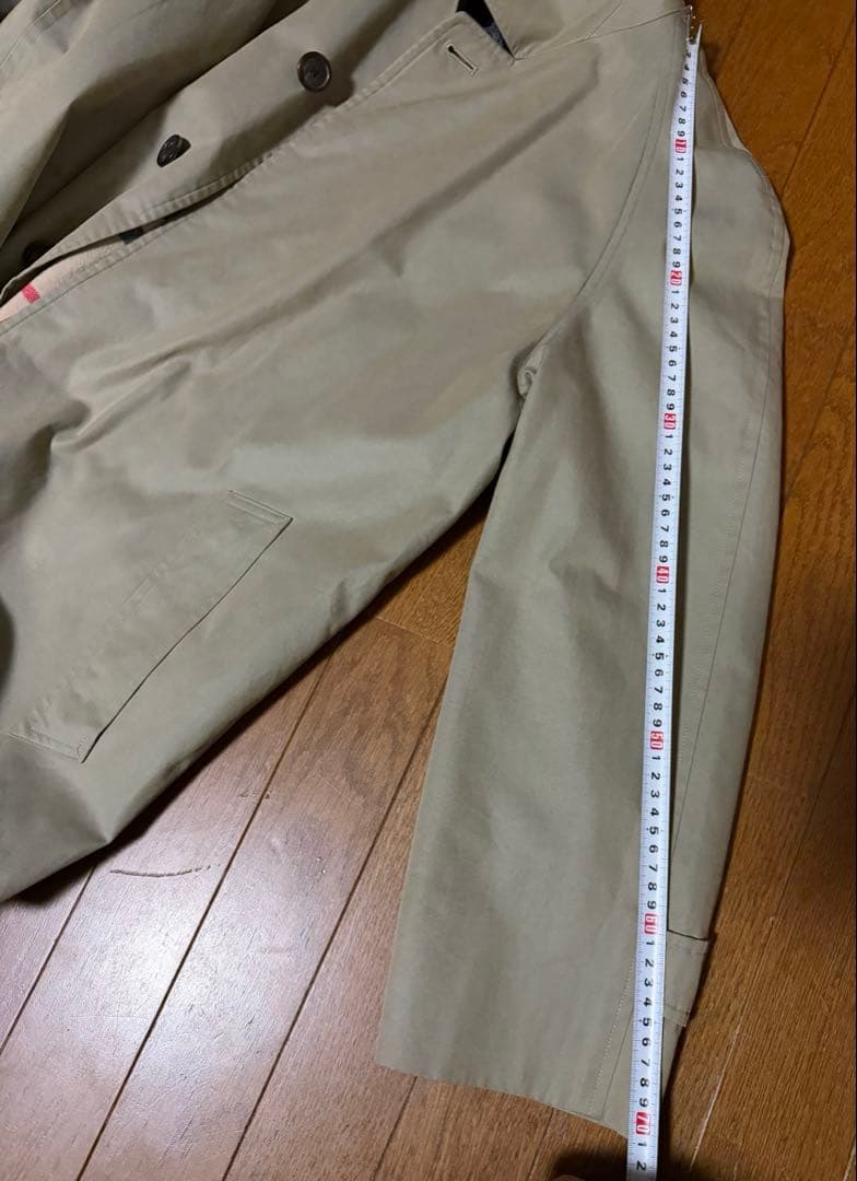 バーバリー ノバチェック ステンカラーコート ベージュ L相当