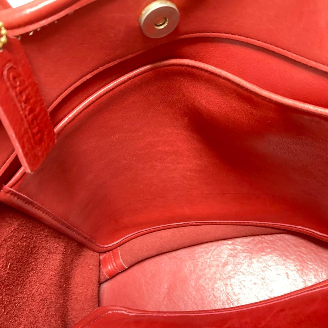 希少色　COACH オールドコーチ　USA トートバッグ　肩掛け　XL 赤