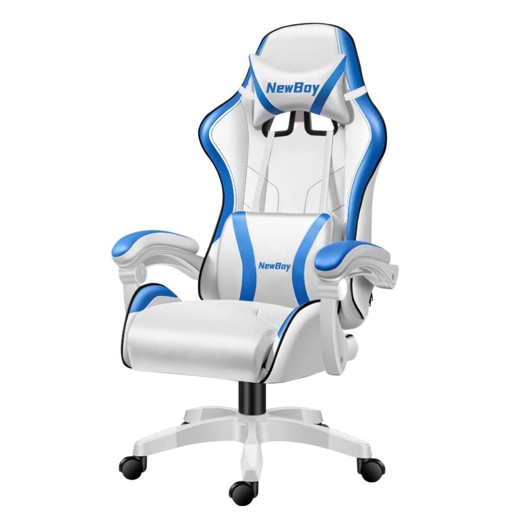 GTBoy ゲーミングチェア 椅子 デスクチェア  パソコンチェア 青と白