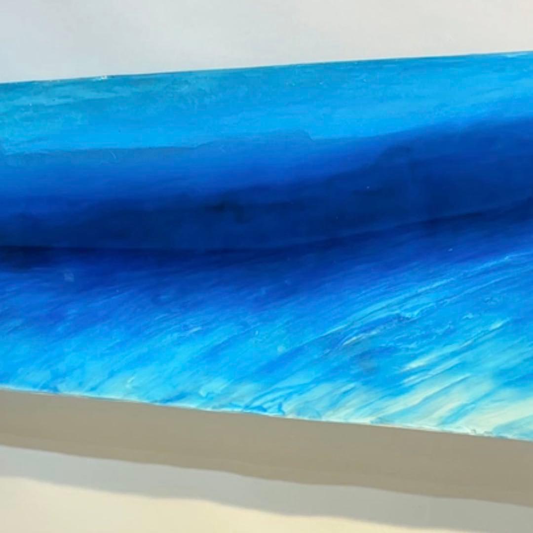 壁飾り アートパネル 100cm×25cm 青い海