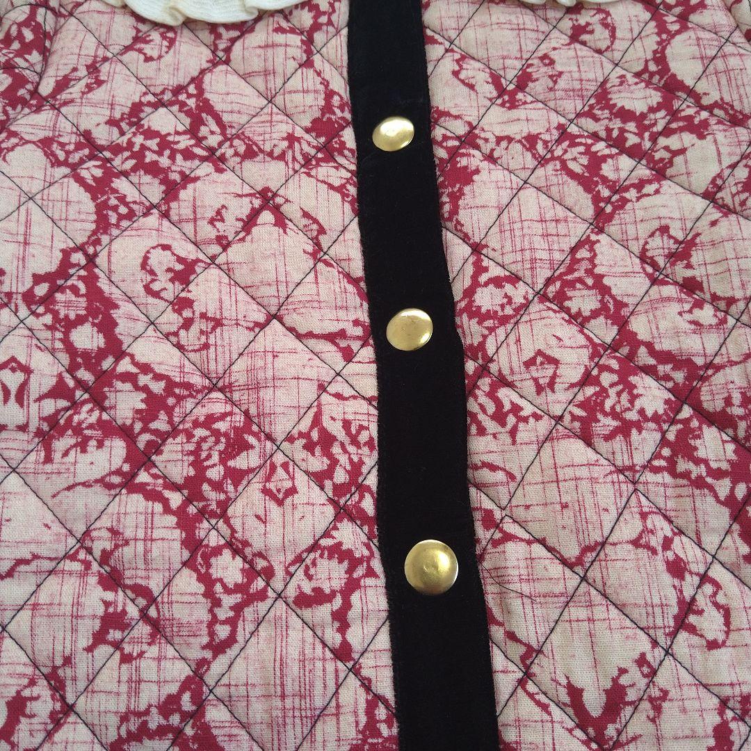 Bonjour diary ベロア キルティングコートドレス2Y