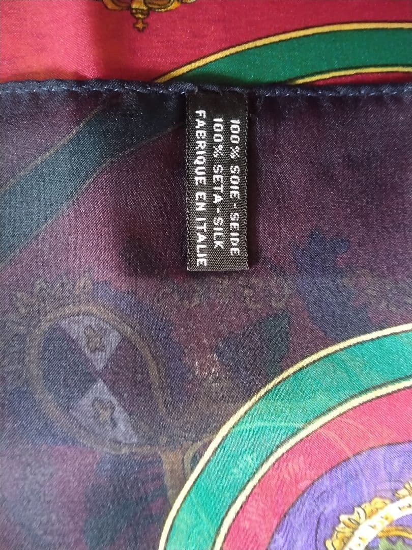 HERMES シルク スカーフ ピンク・ネイビー