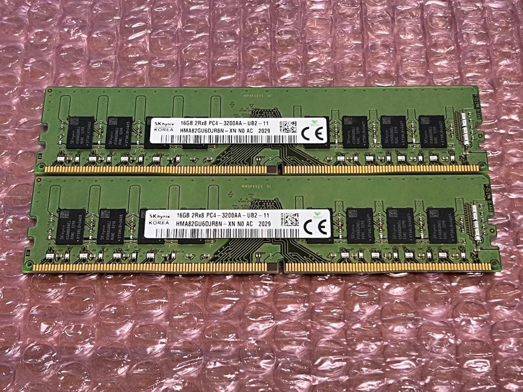 DDR4 デスクトップ用メモリ PC4-3200 16GB 2枚 動作確認済