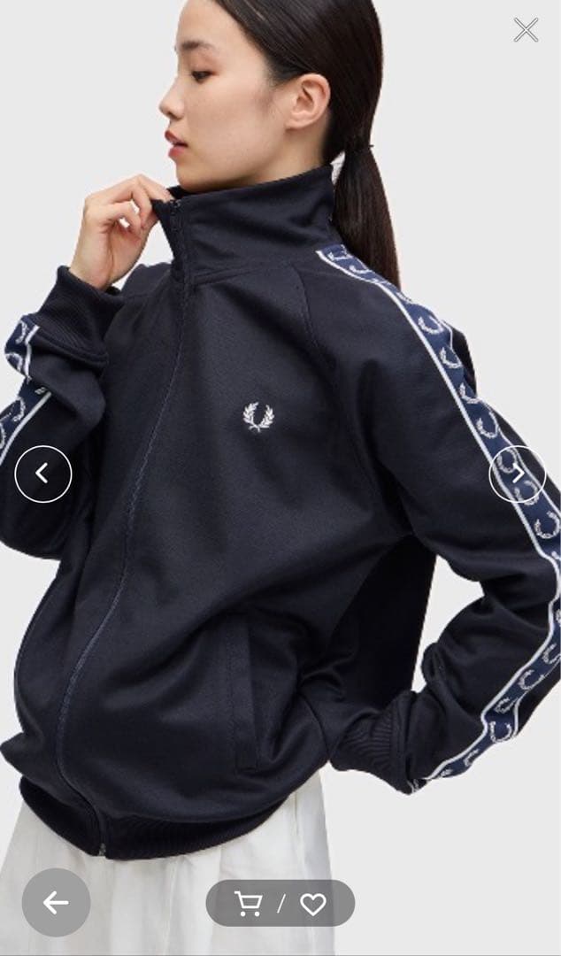 フレッドペリー　Contrast Tape Track Jacket ネイビー