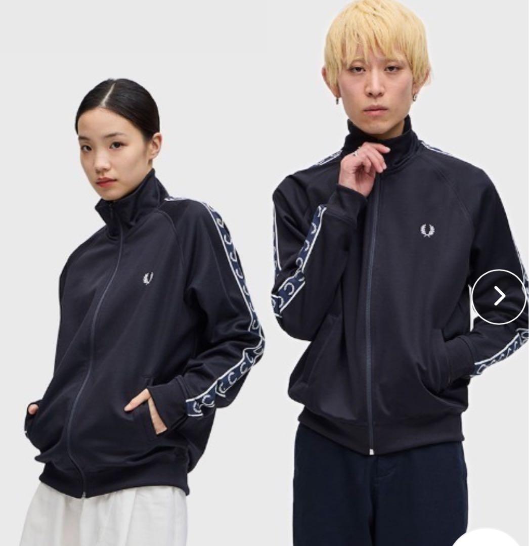 フレッドペリー　Contrast Tape Track Jacket ネイビー