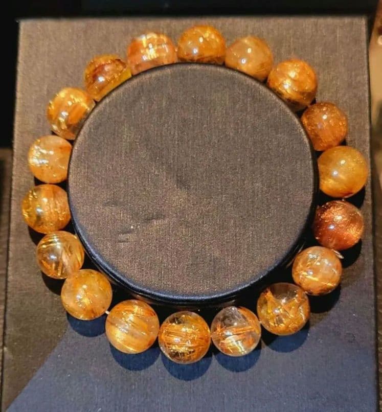 ★高品質★！高級！板状タイチンルチルブレスレット　10.5~11㎜玉