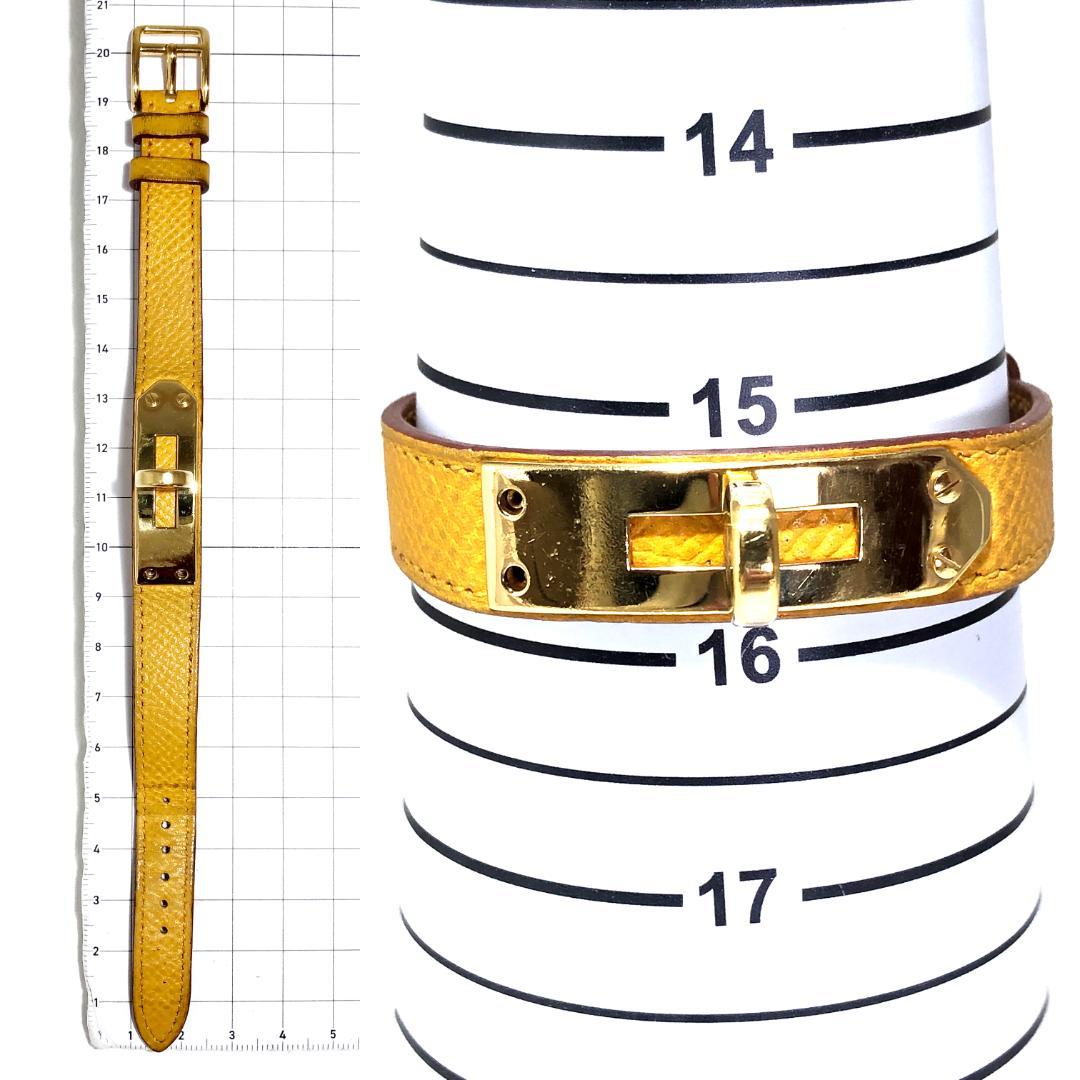 エルメス／ケリー用 替え革ベルト レザー イエロー／純正尾錠 GP