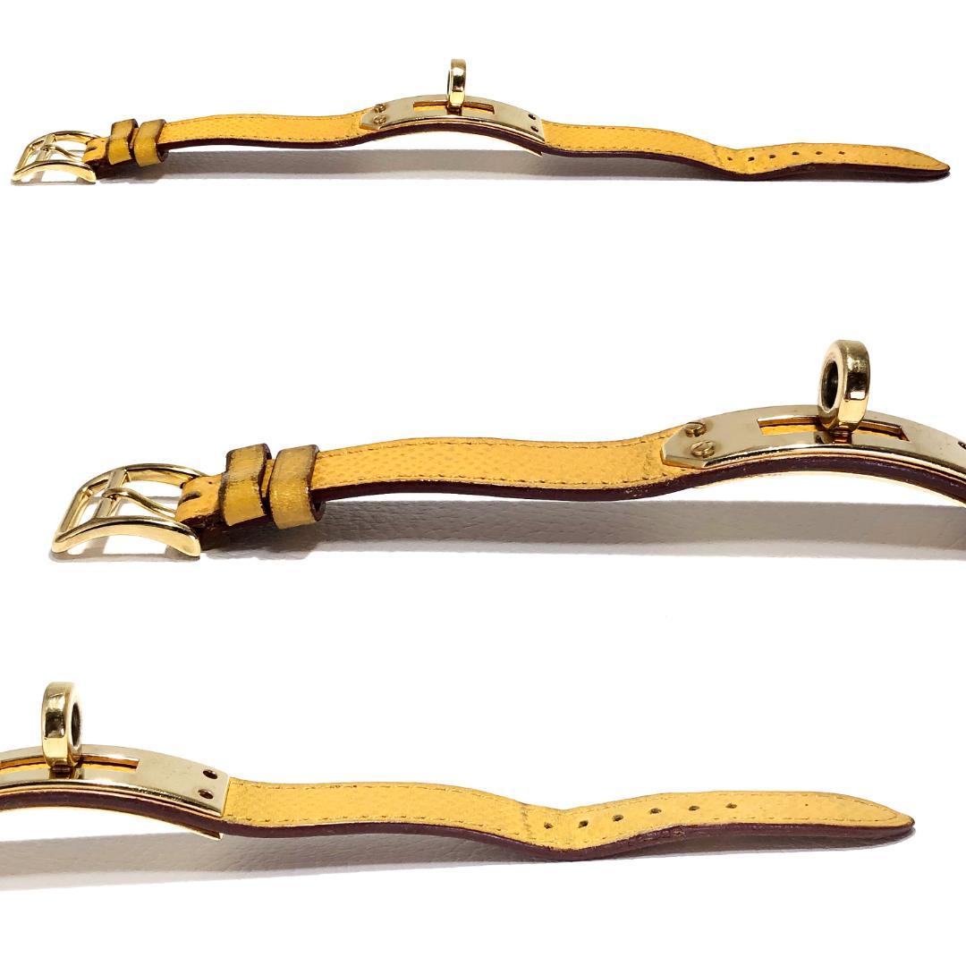 エルメス／ケリー用 替え革ベルト レザー イエロー／純正尾錠 GP