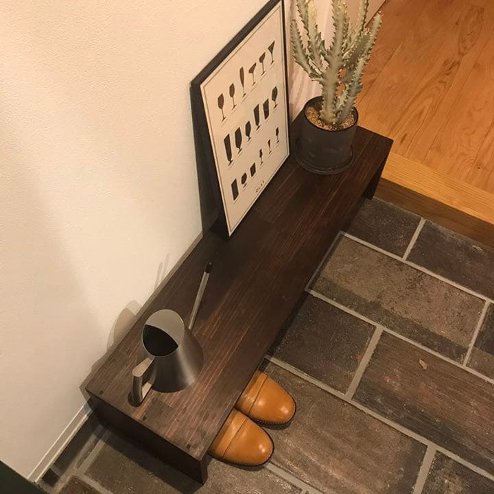 木目の綺麗なコの字家具 シューズラック テレビボード