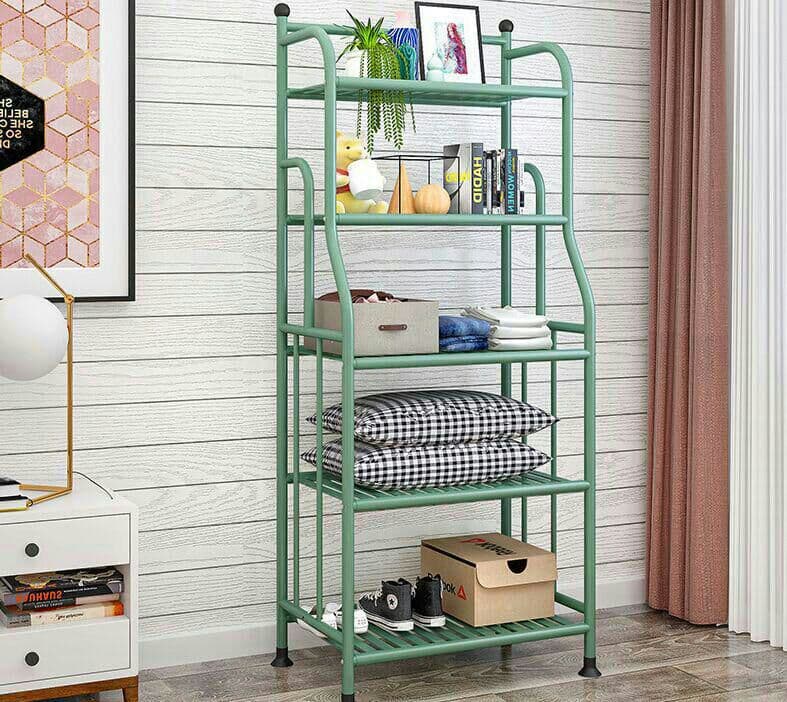 簡易ハンガー着地寝室棚掛け家庭用鉄芸ハンガー棚5