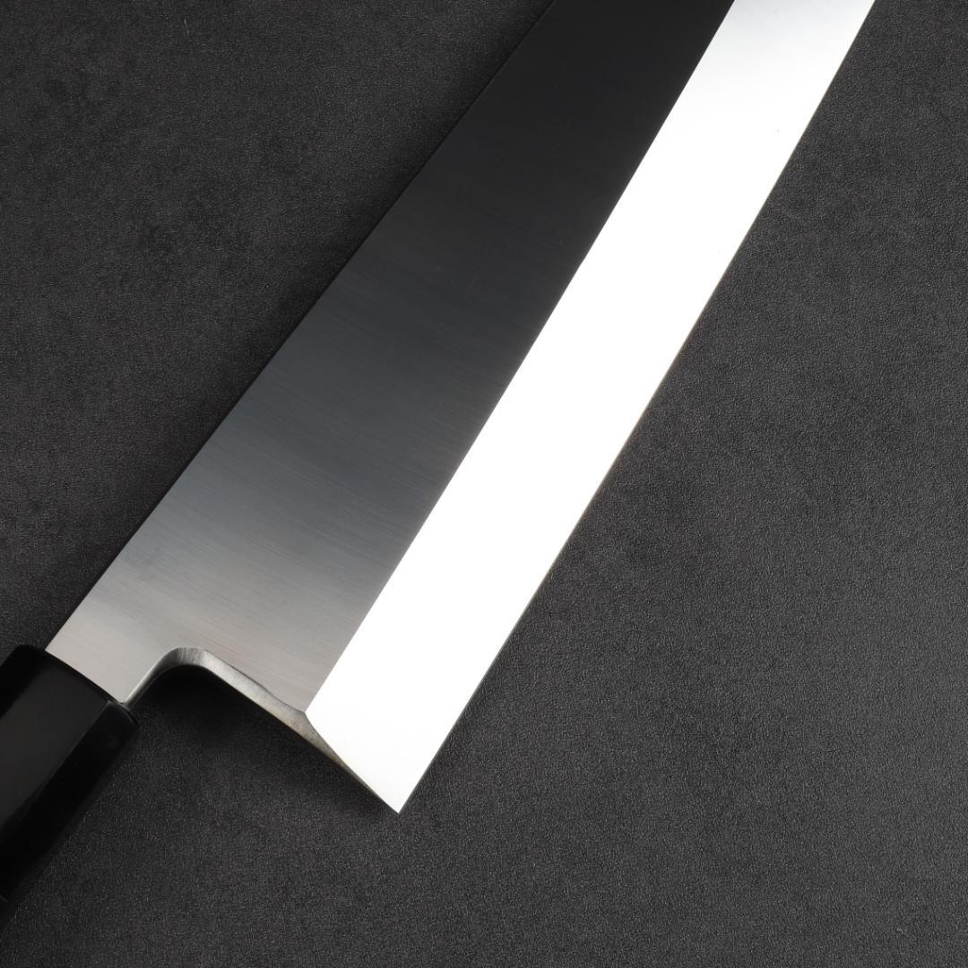7270 梵静刃物 究極の出刃包丁 尺 刺身包丁 黒檀黒水牛角一本銀巻八角柄