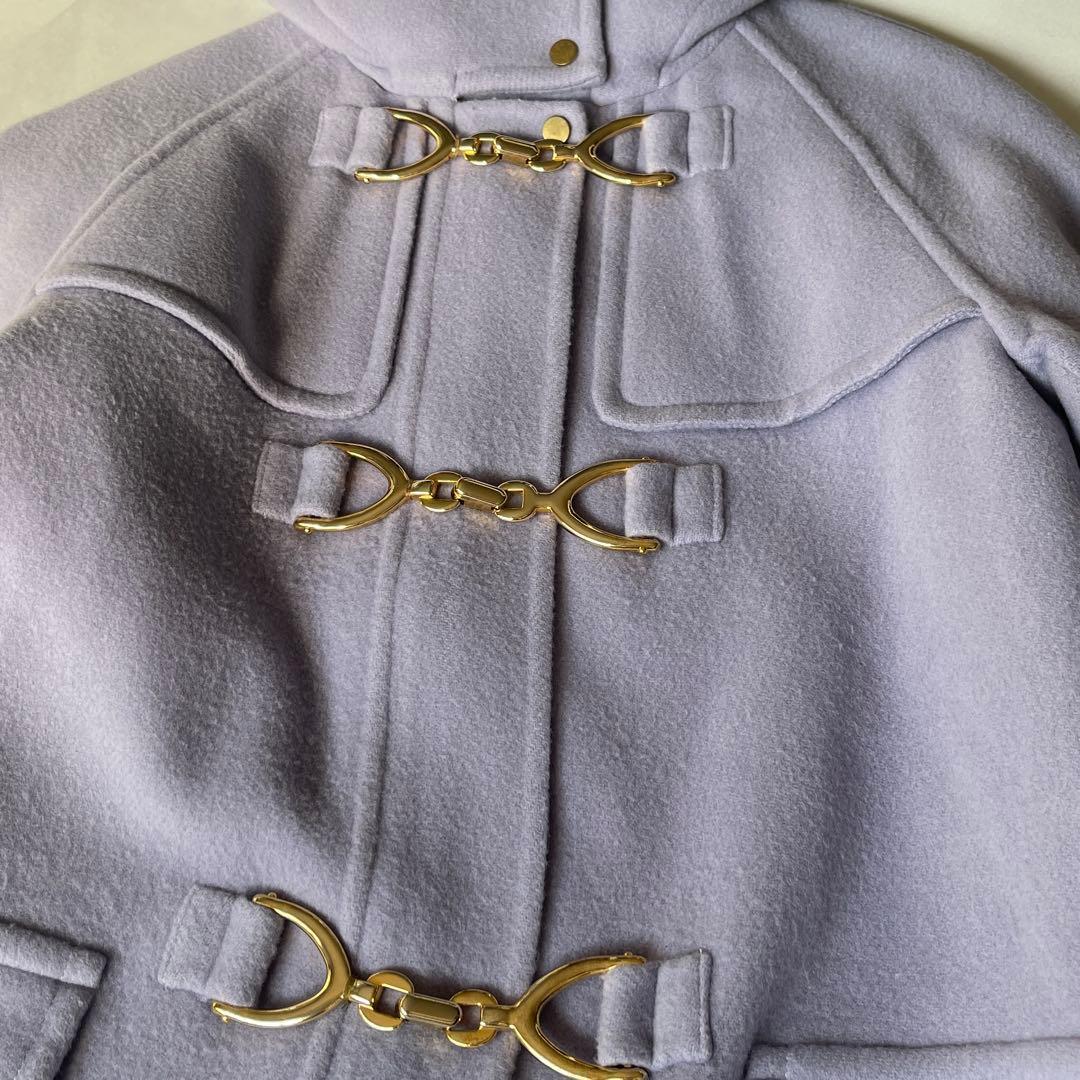 グレースコンチネンタル ダッフル リバーコート ゴールド金具 36 ラベンダー