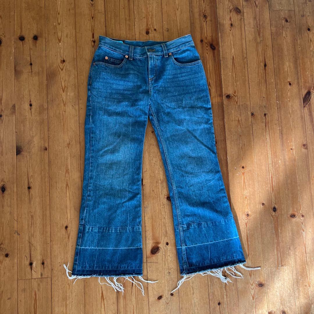 GUCCI デニムパンツ ディズニーコラボ ドナルドダック刺繍 24 イタリア製