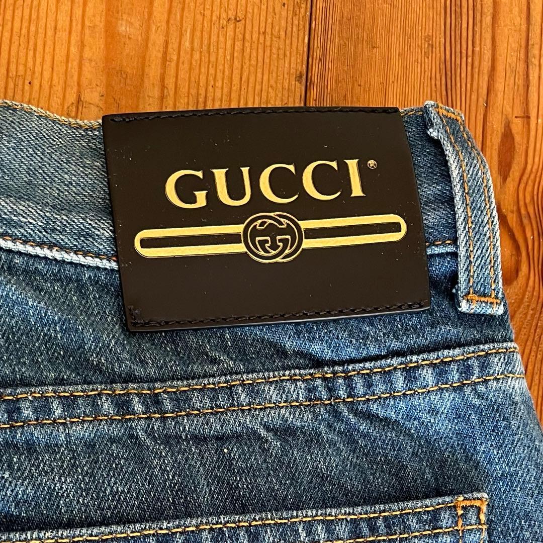 GUCCI デニムパンツ ディズニーコラボ ドナルドダック刺繍 24 イタリア製