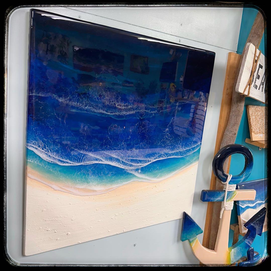 BIG 正方形オーシャンパネル No.248 海アート　レジンアート