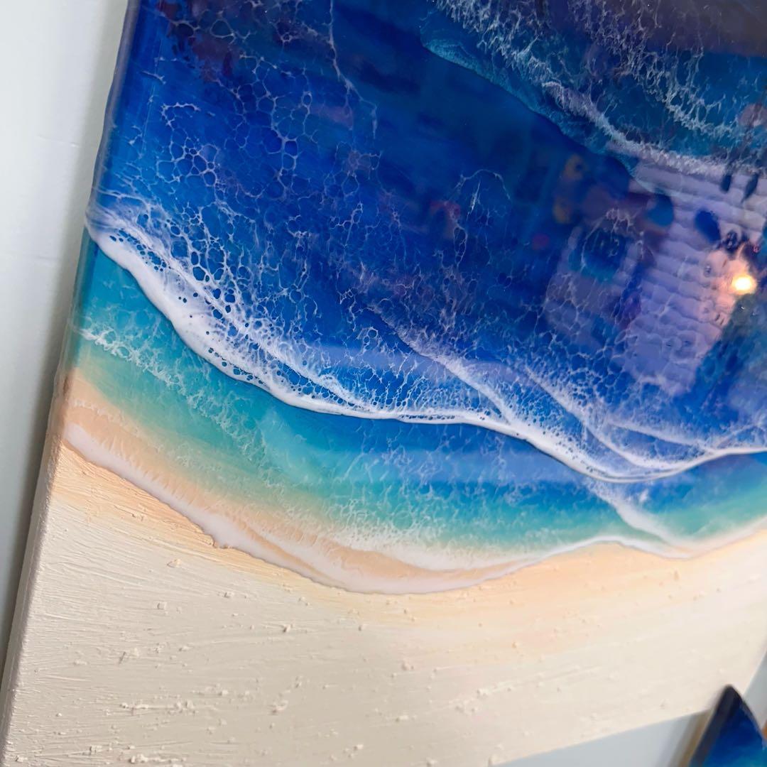 BIG 正方形オーシャンパネル No.248 海アート　レジンアート
