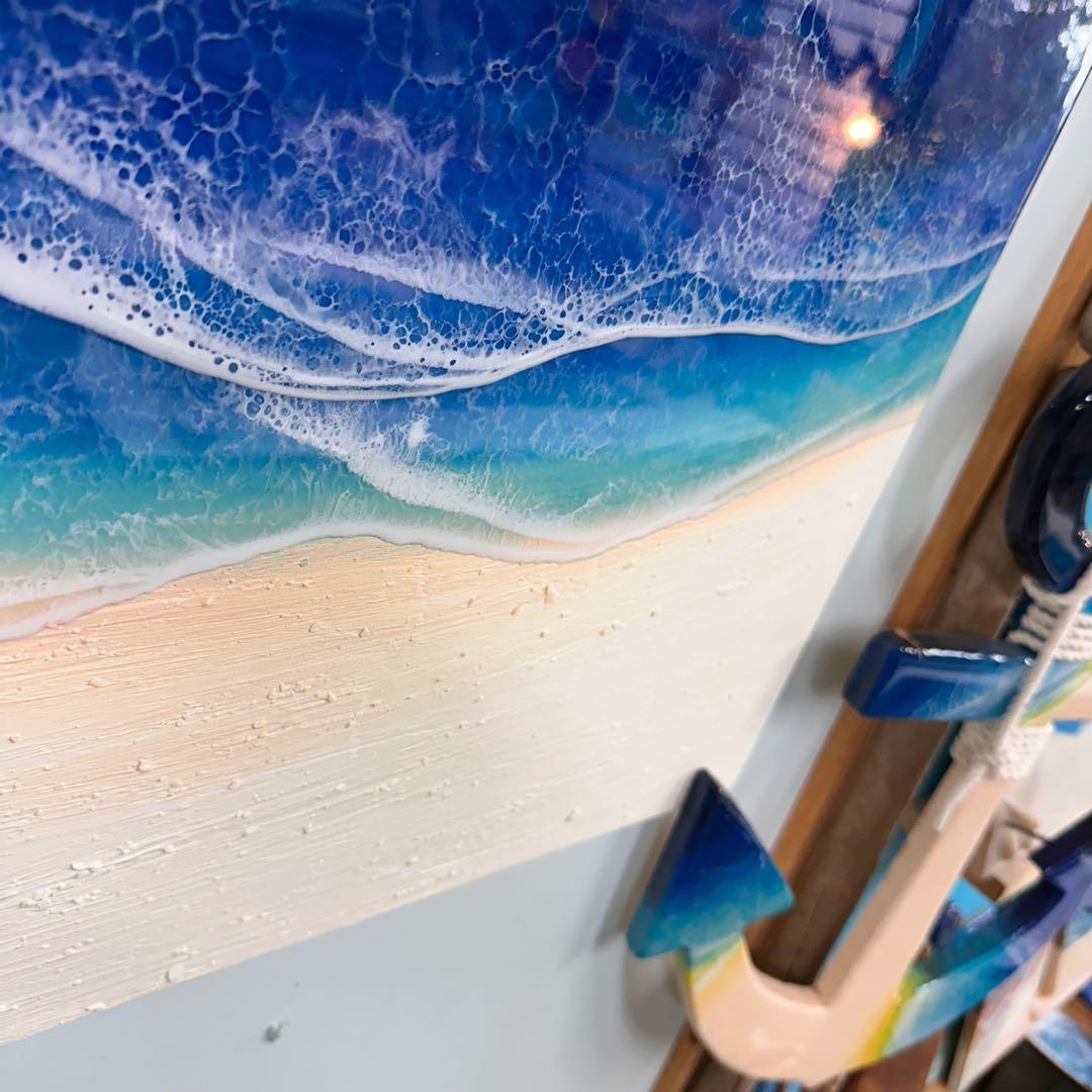 BIG 正方形オーシャンパネル No.248 海アート　レジンアート