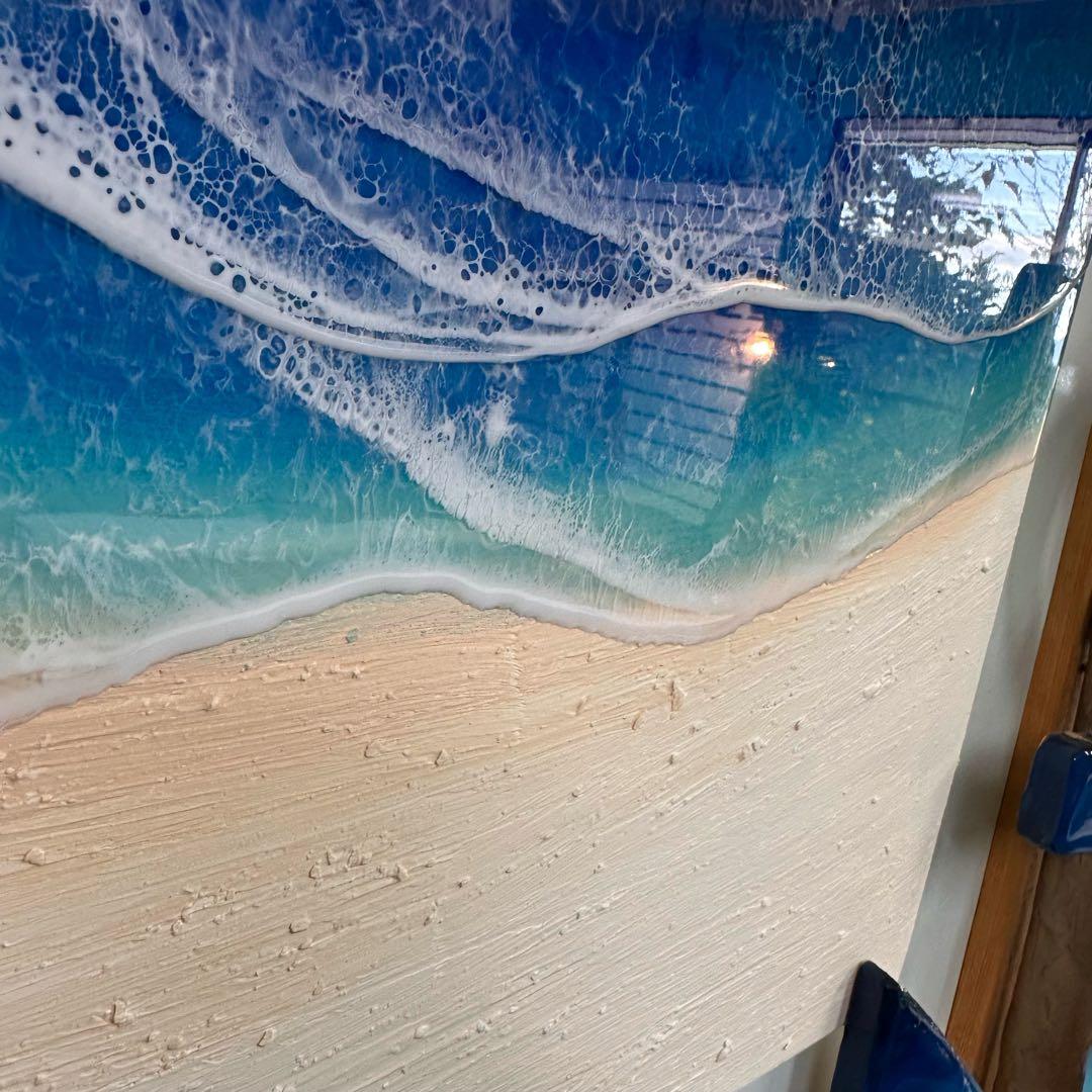 BIG 正方形オーシャンパネル No.248 海アート　レジンアート