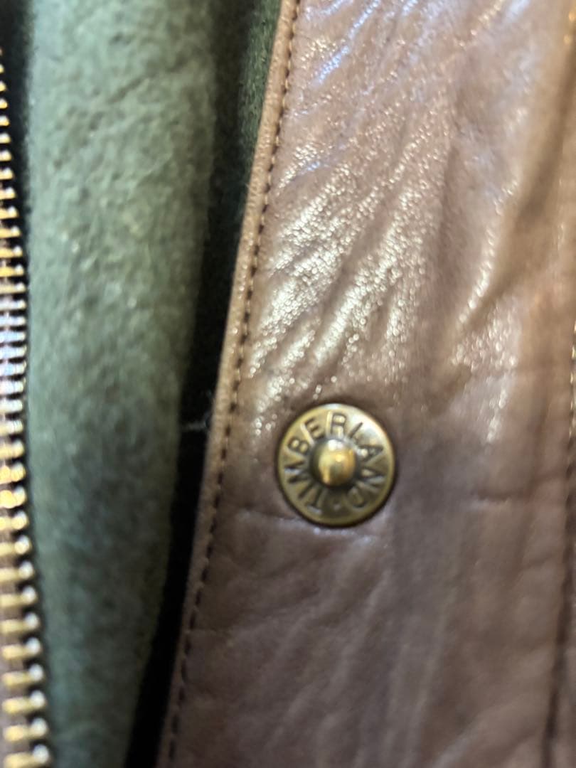 メ*ル様 Timberland ブラウンレザーコート XL