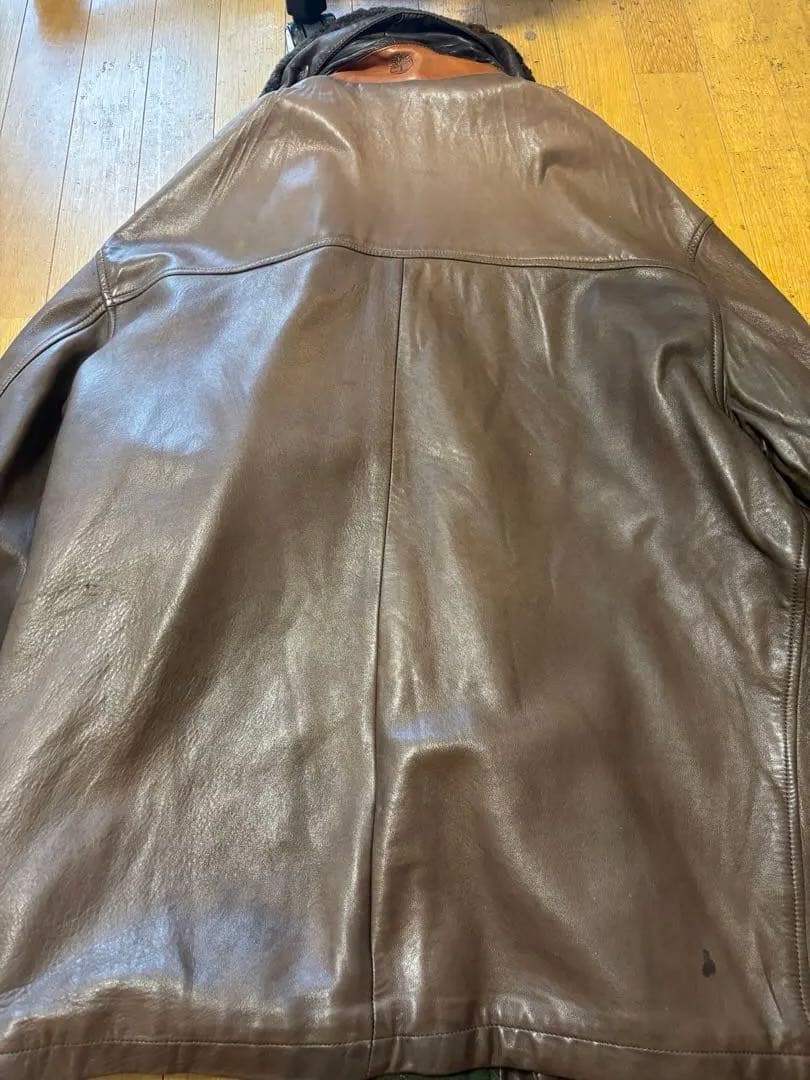 メ*ル様 Timberland ブラウンレザーコート XL