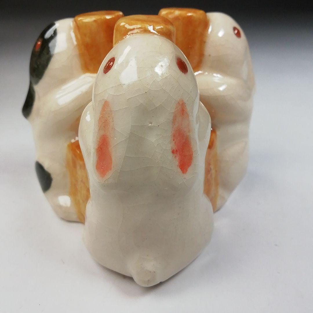 Ｔ７４９　蓋置　『三ツ兎　蓋置』『伊東桂楽 造』　共箱　茶道具