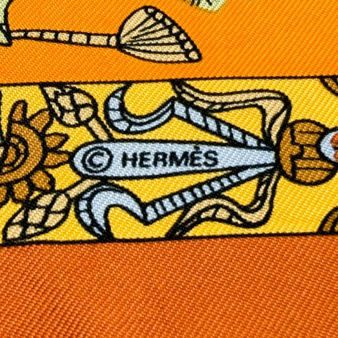 HERMES エルメス カレ45 塔門 スカーフ ガヴロッシュ タグなし 美品