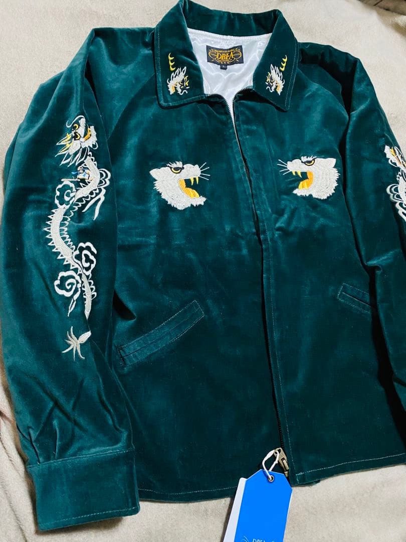 美品 DBEA 未使用 グリーン別珍 虎 日本限定 スカジャン unisex