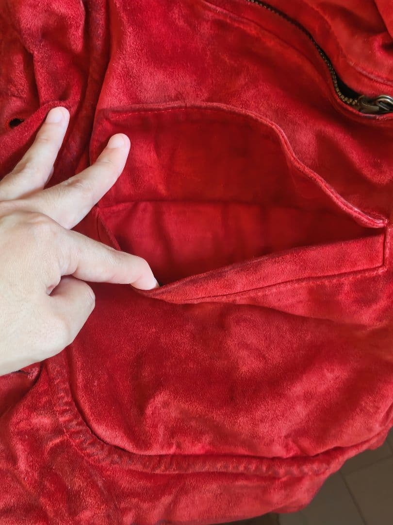 70's〜90's 赤 スウェードコート フランス製