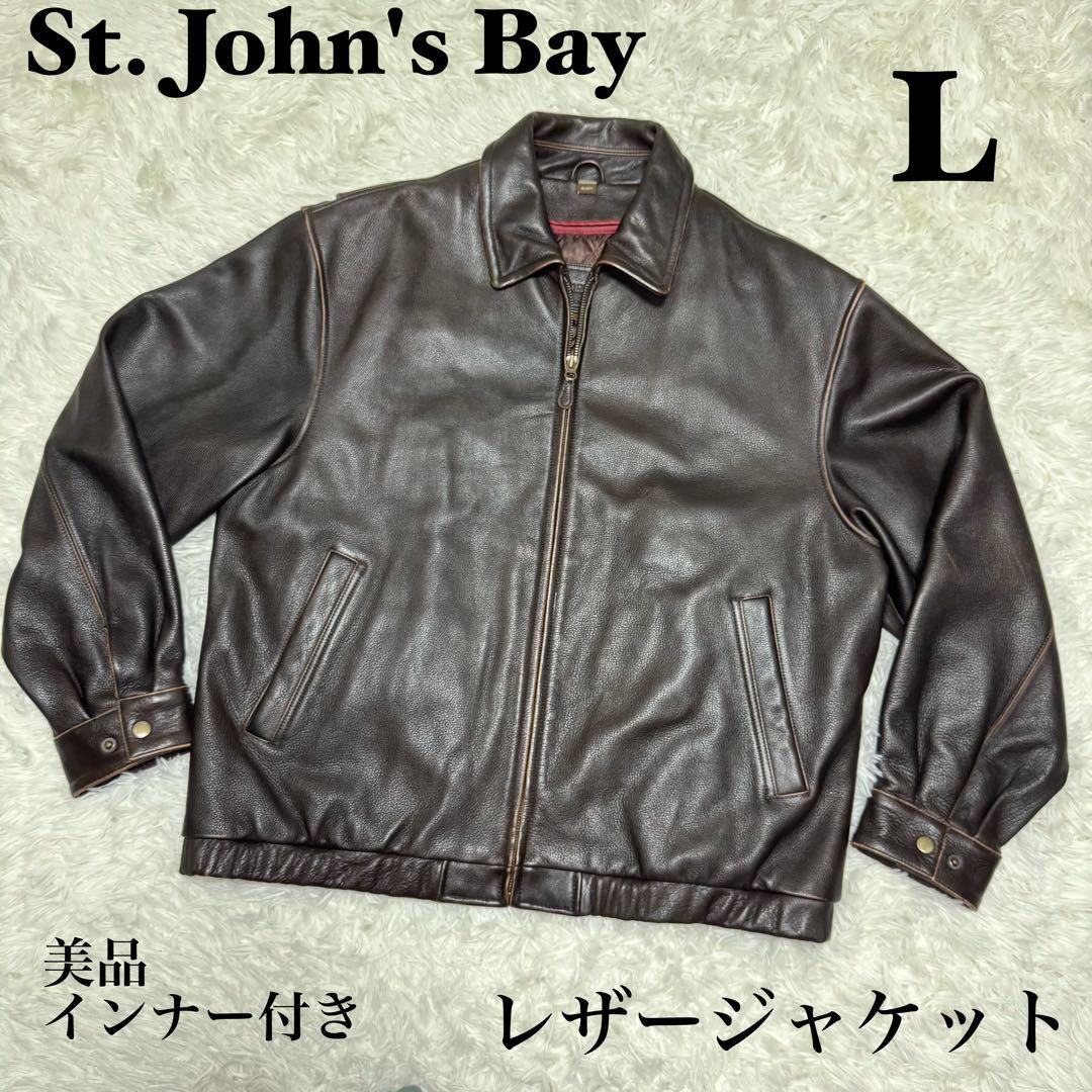 ☆St. John's Bay セントジョンズベイ レザージャケット ブラウン☆