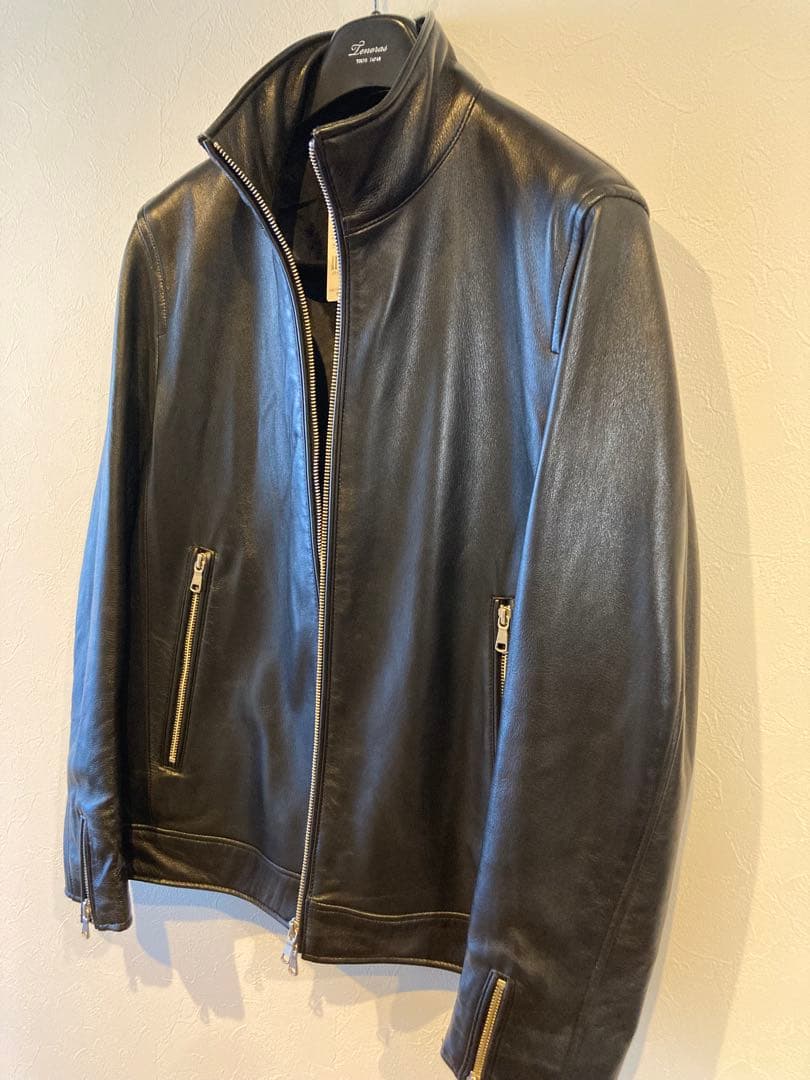 新品　TETE HOMME シープレザーシングルライダースジャケット