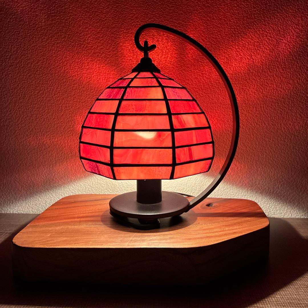 ステンドグラスランプ オレンジ