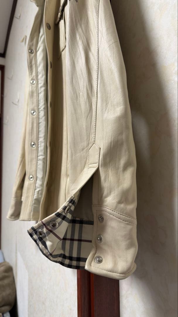 【希少】BURBERRY BLACK LABEL 羊革 シャツ ジャケット　L