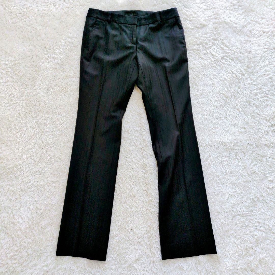 ICB　パンツスーツ　セットアップ　ストライプ　濃紺　シングルボタン　ビジネス