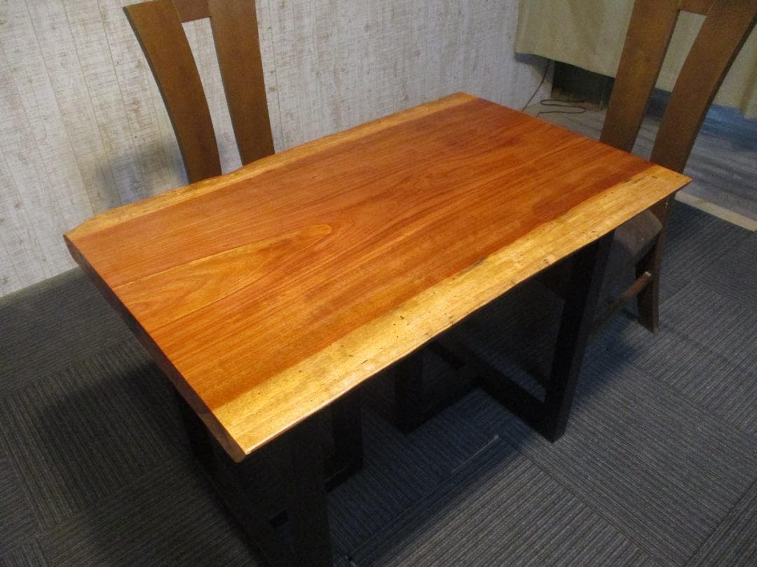 ＃1583■　ブビンガ　一枚板　テーブル　ローテーブル　ダイニング　座卓　デスク