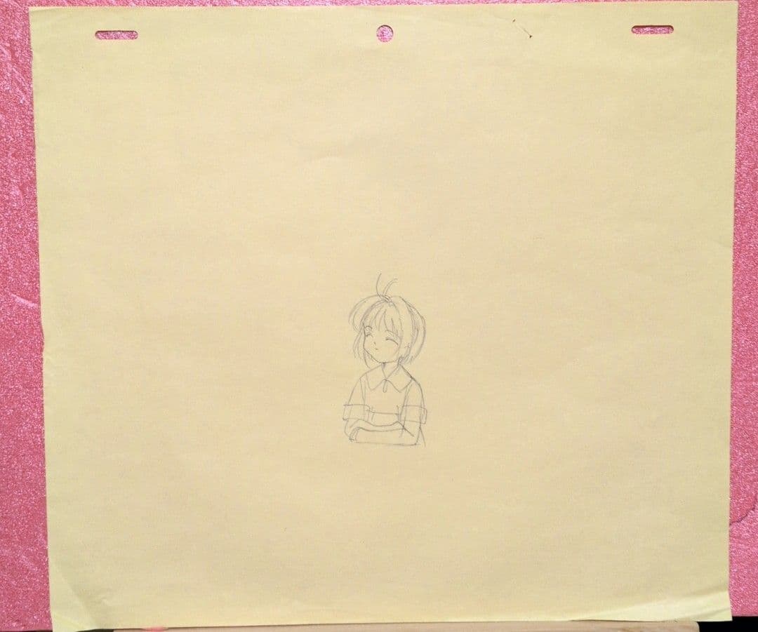 カードキャプターさくら　セル画　原画セット（さくら直筆原画＆現場レイアウト）