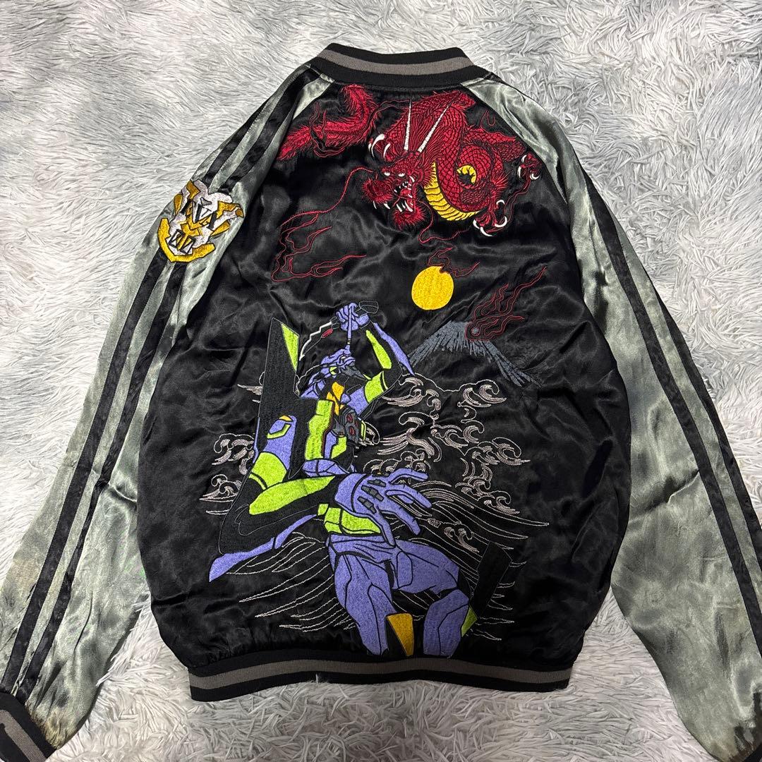 【希少】エヴァンゲリオン × 錦 サテン リバーシブルスカジャン 綾波レイ　XL