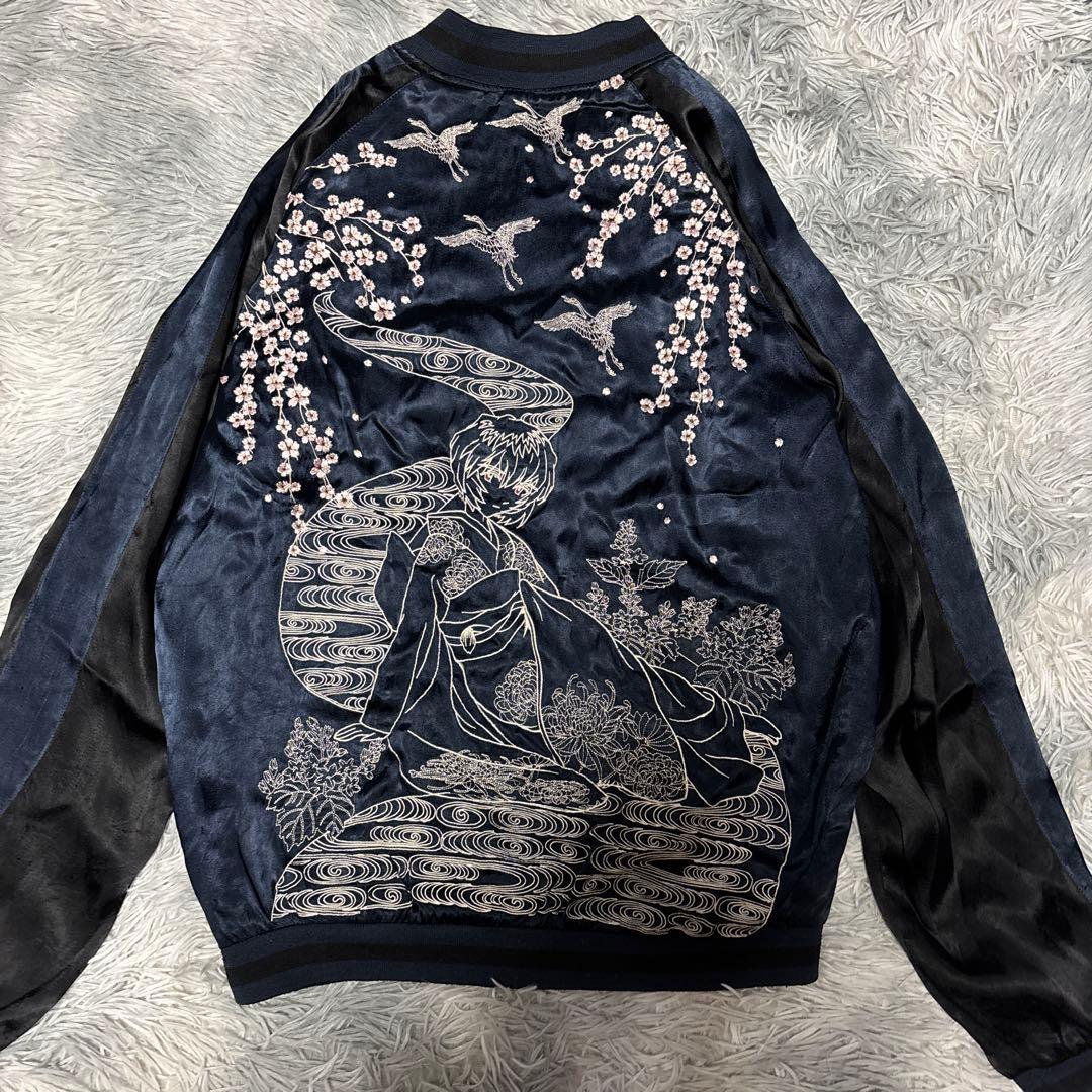 【希少】エヴァンゲリオン × 錦 サテン リバーシブルスカジャン 綾波レイ　XL