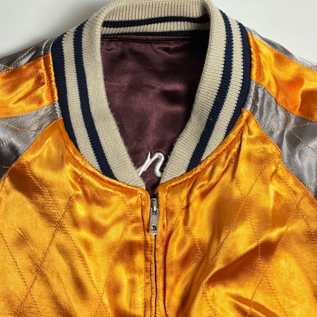 XL【美品】IOLANI(イオラニ)サテンレーヨンリバーシブルスカジャン/虎刺繍