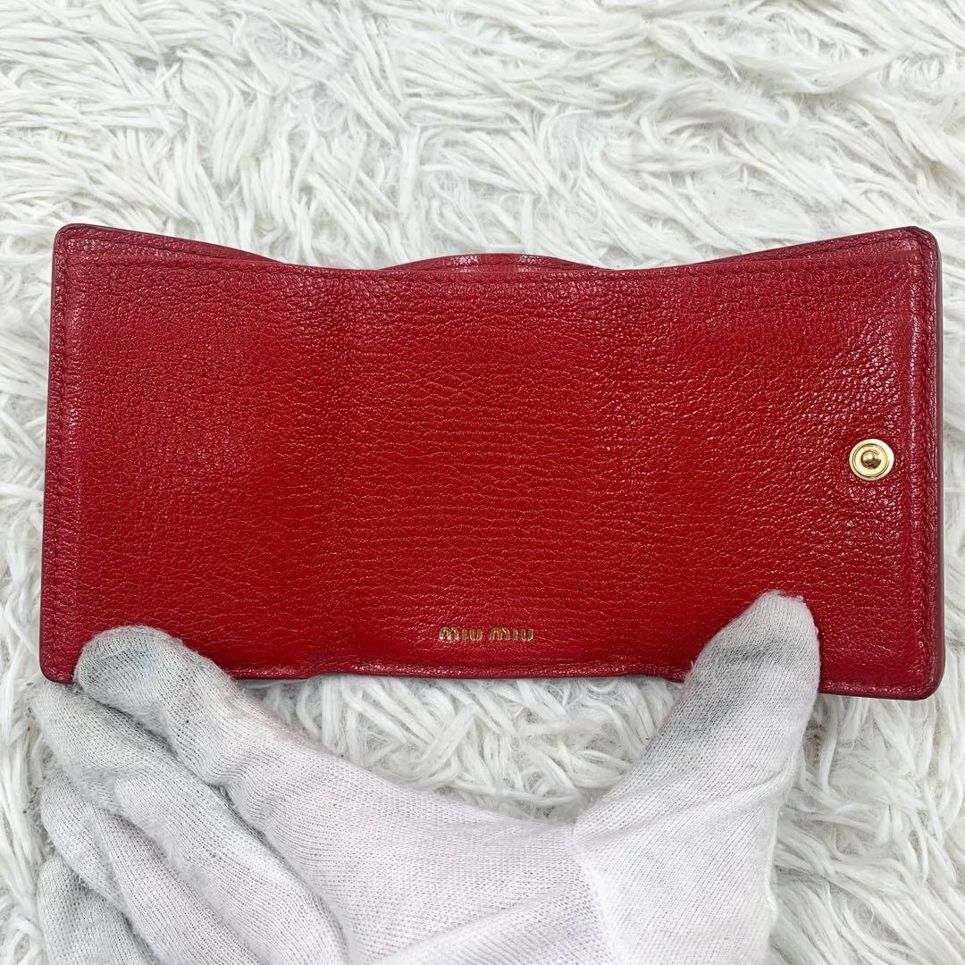 【✨美品✨】ミュウミュウ 三つ折り財布 マドラス ラブレター ブラック