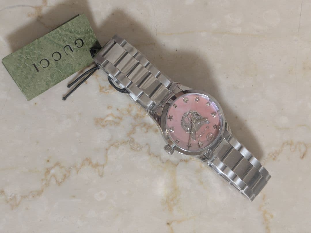 新品未使用　GUCCI　ウォッチ　YA1265013　キャット　27ミリ　ピンク