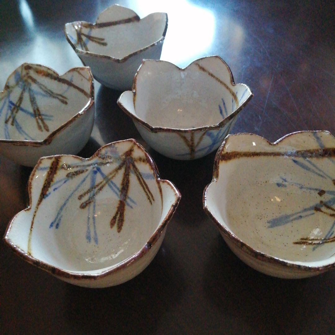 京焼　乾山写割山椒向付　5客　10.5cm　幕末〜昭和初期